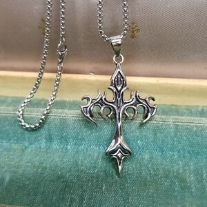 Silver Cross Pendant Necklace